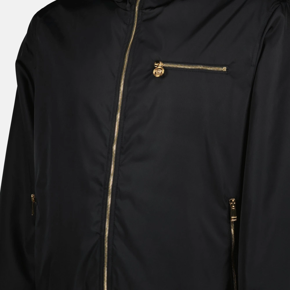 Versace Zwarte Nylon Windjack Black Heren