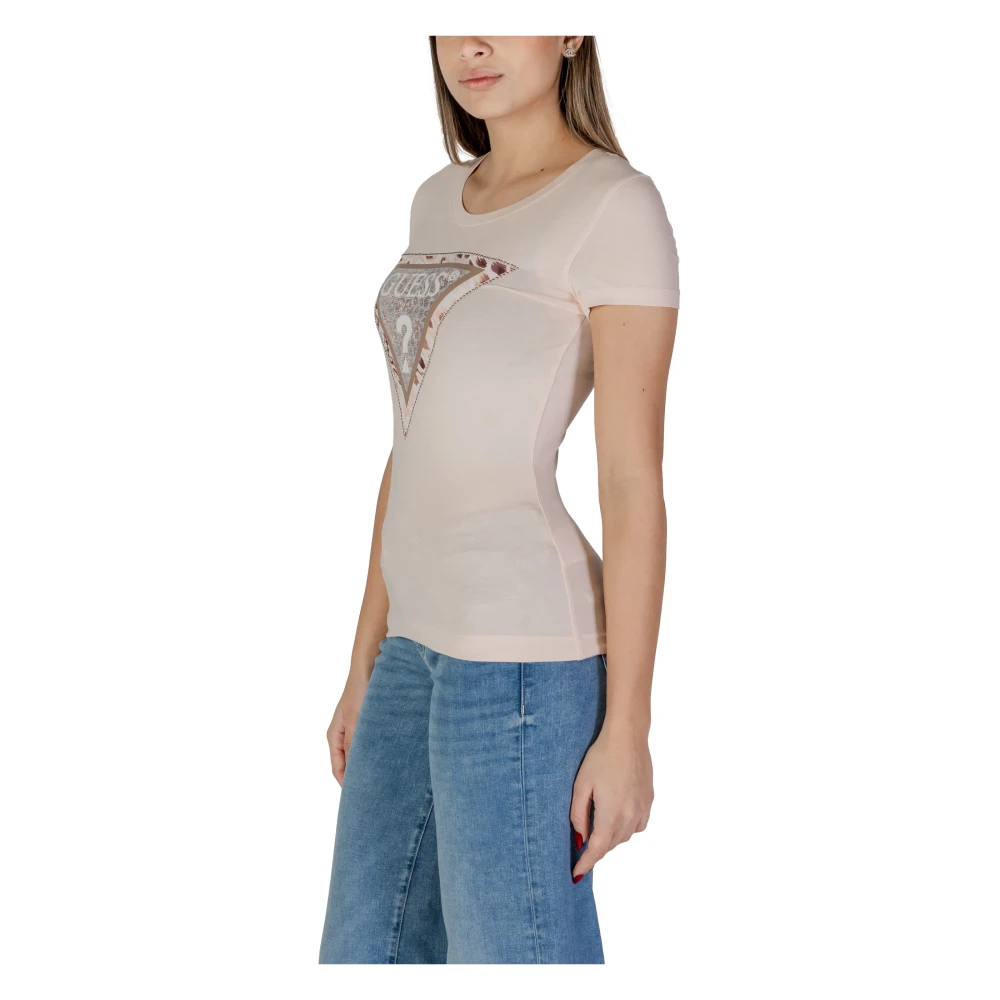 Guess Korte Mouw T-shirt Lente Zomer Collectie Pink Dames