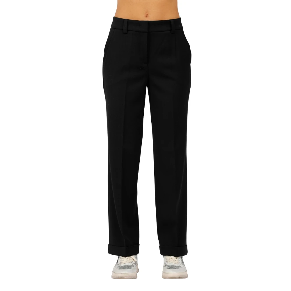 Via Masini 80 Stretch gabardine broek Black Dames