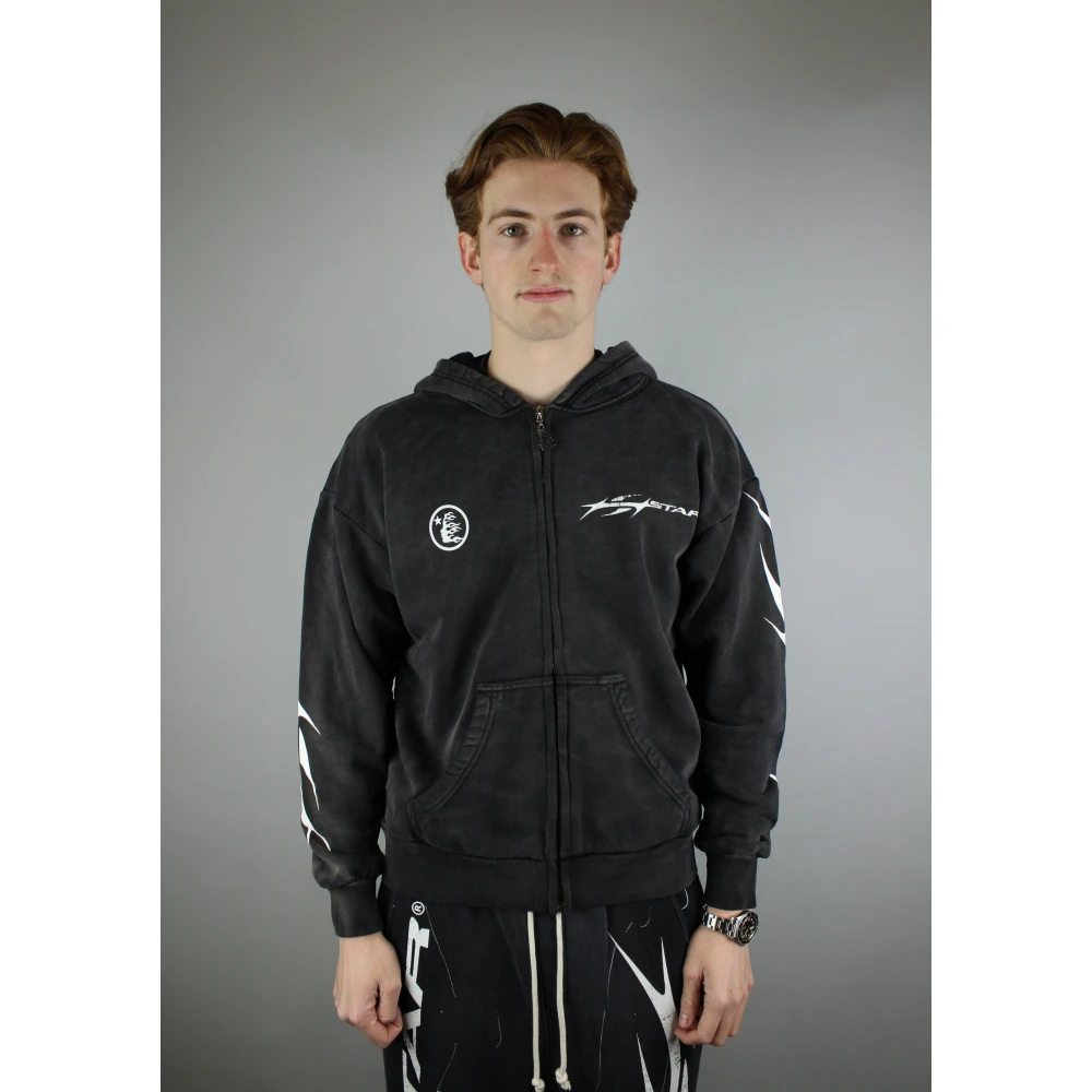 Hellstar Logo Zip Hoodie in Zwart Black Heren