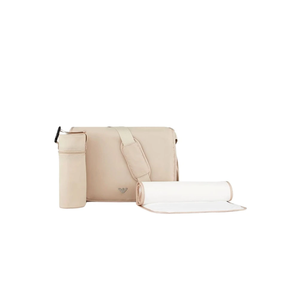 Armani Ren Design Väska Set med Brand Logo Beige, Unisex