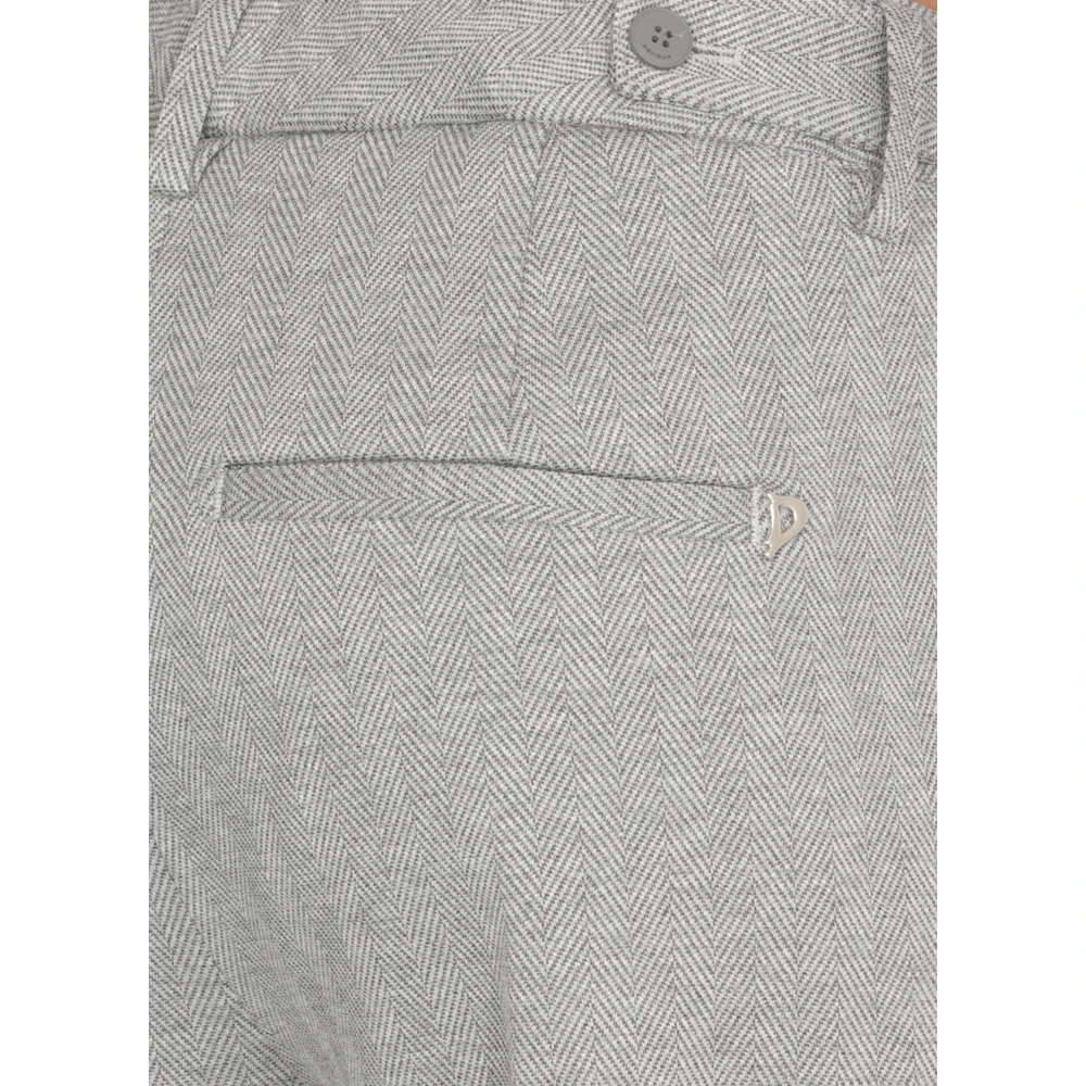 Dondup Grijze katoenen broek met riemlussen Gray Dames