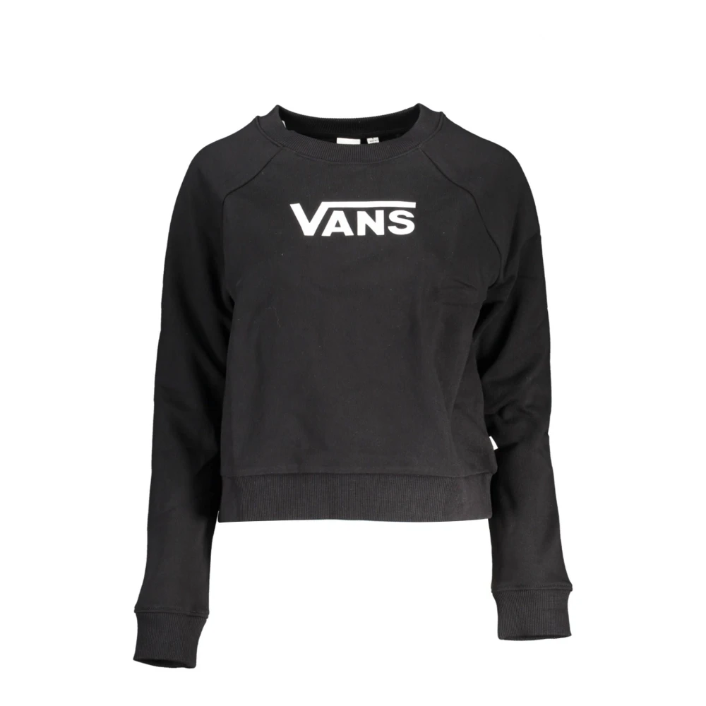 Vans Women's Black Sweatshirts, Xs, Cotton Jumper With Logo Print