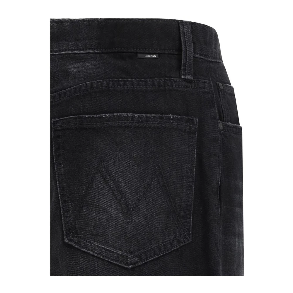 Mother Wijde Katoenen Jeans met Rits Black Dames