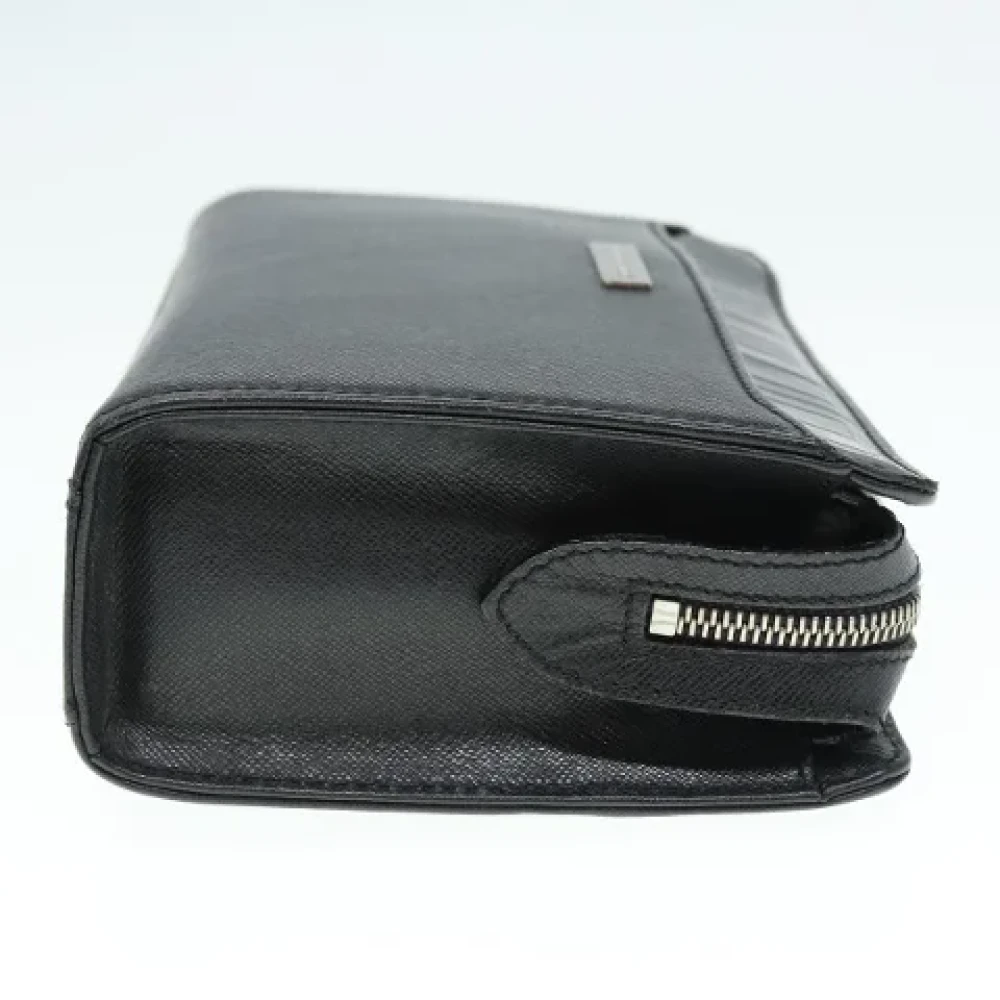 Burberry Vintage Pre-owned Leather clutches Black Dames