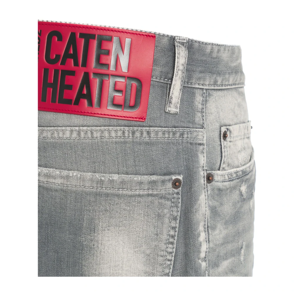 Dsquared2 Grijze Destroyed Jeans Aw24 Gray Heren