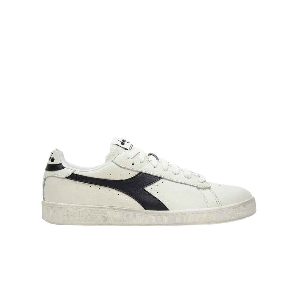 Diadora Men's Black Vintage Leather Low Top Trainers - Sneakers - 3 Uk - Shoes