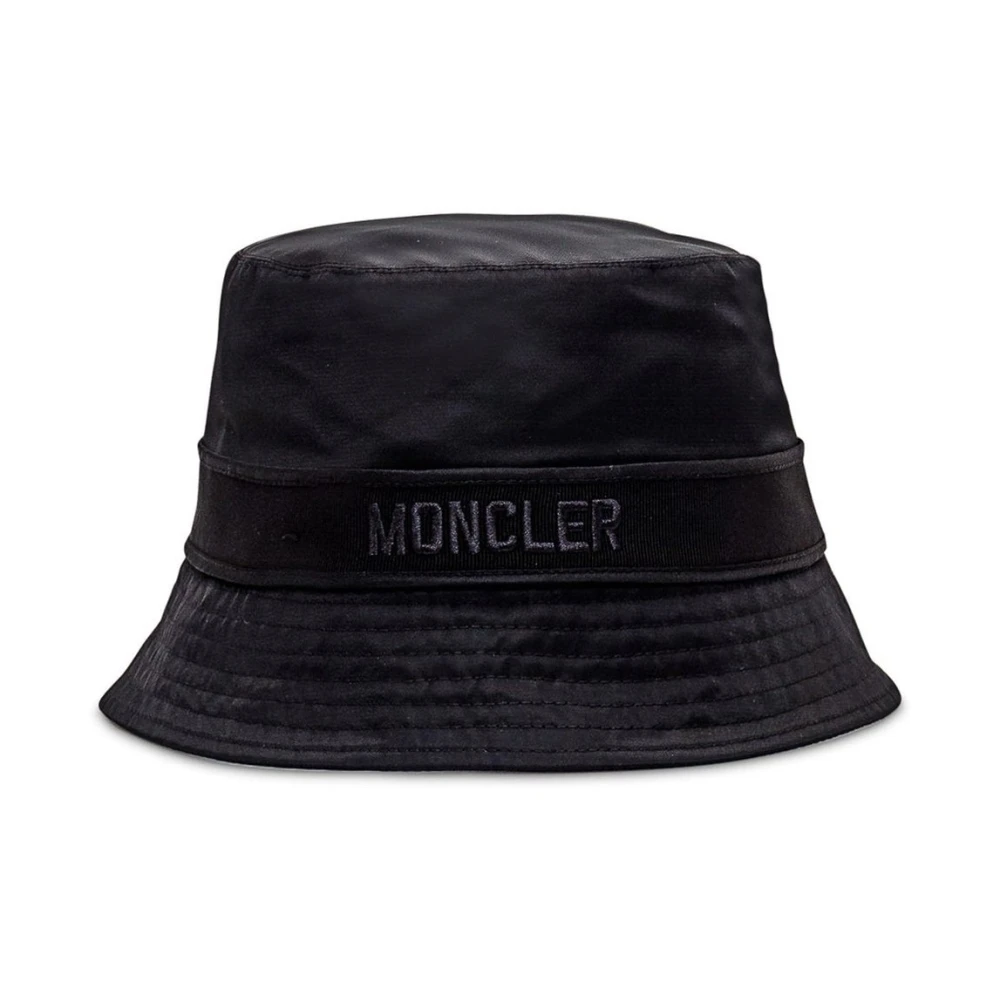 Moncler Bucket Cap met Geborduurd Logo voor Vrouwen Black Unisex