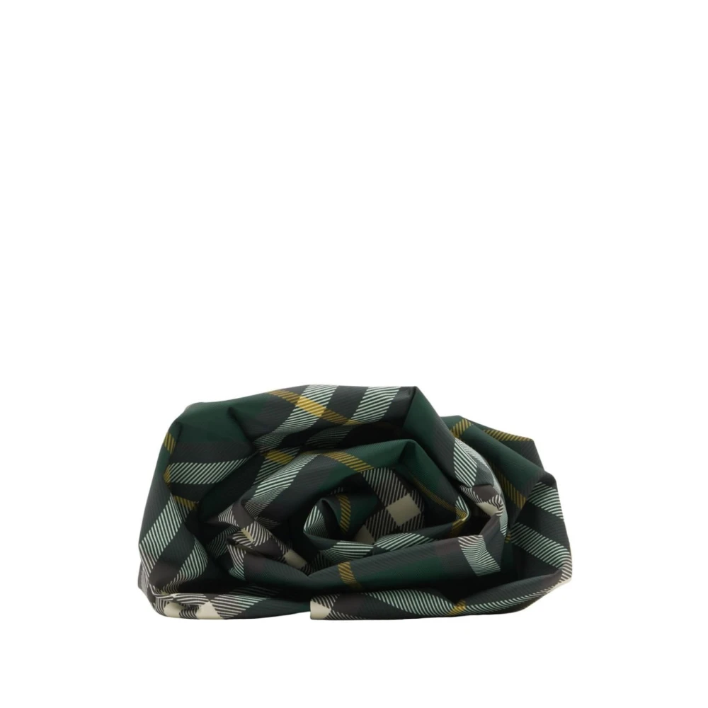 Burberry Gerimpelde Rozen Nylon Clutch Tas Green Dames