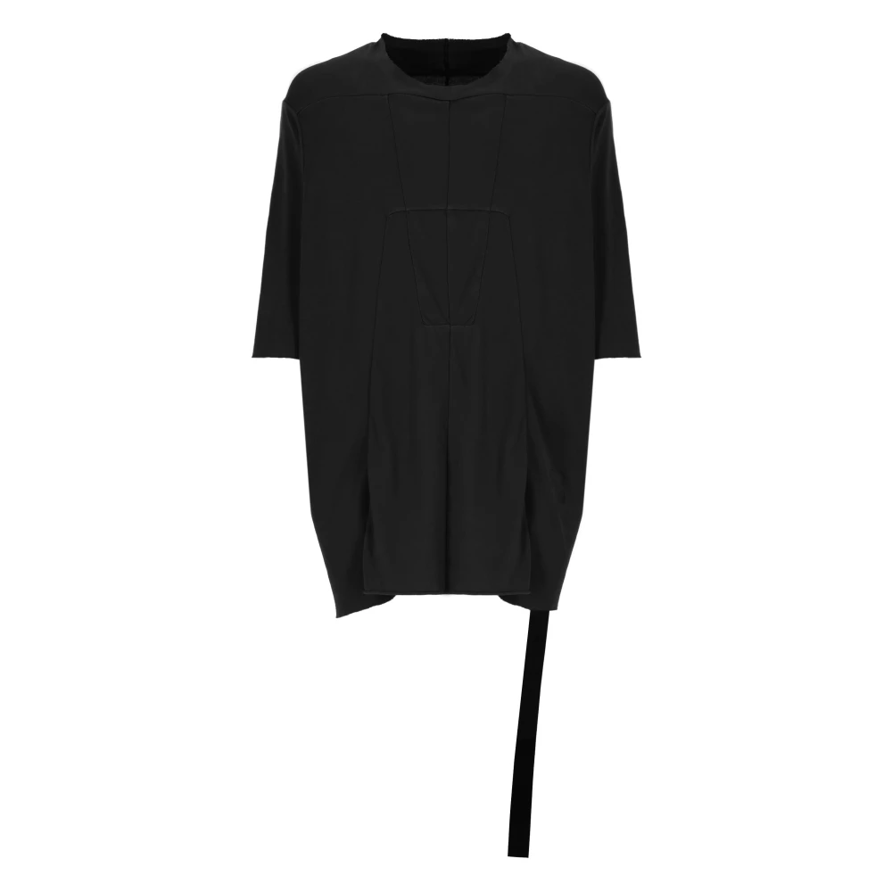 Rick Owens Zwart katoenen T-shirt met ronde hals en korte mouwen Black Heren