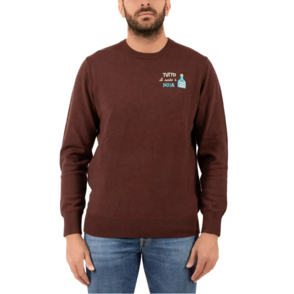 MC2 Saint Barth Heren Heron Light Geborduurde Trui Brown Heren