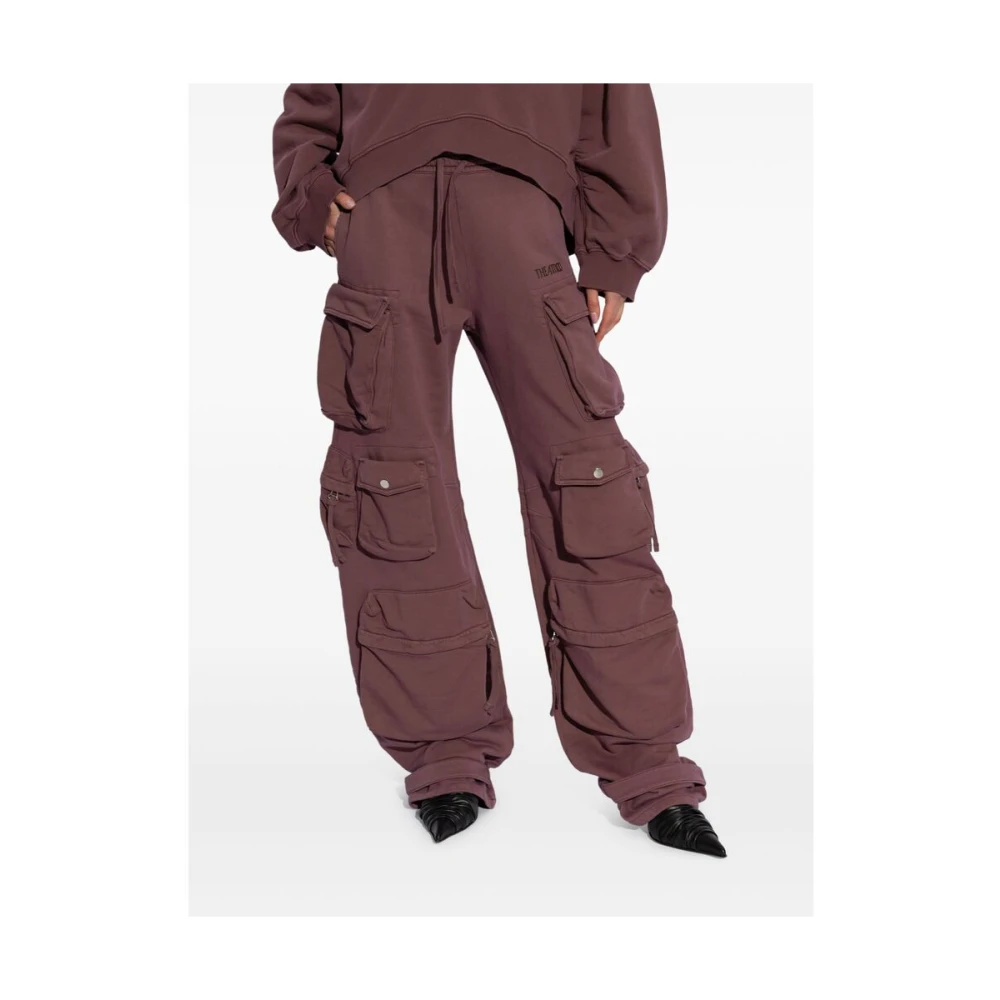 The Attico Broek met wijde pijpen en cargozakken Purple Dames