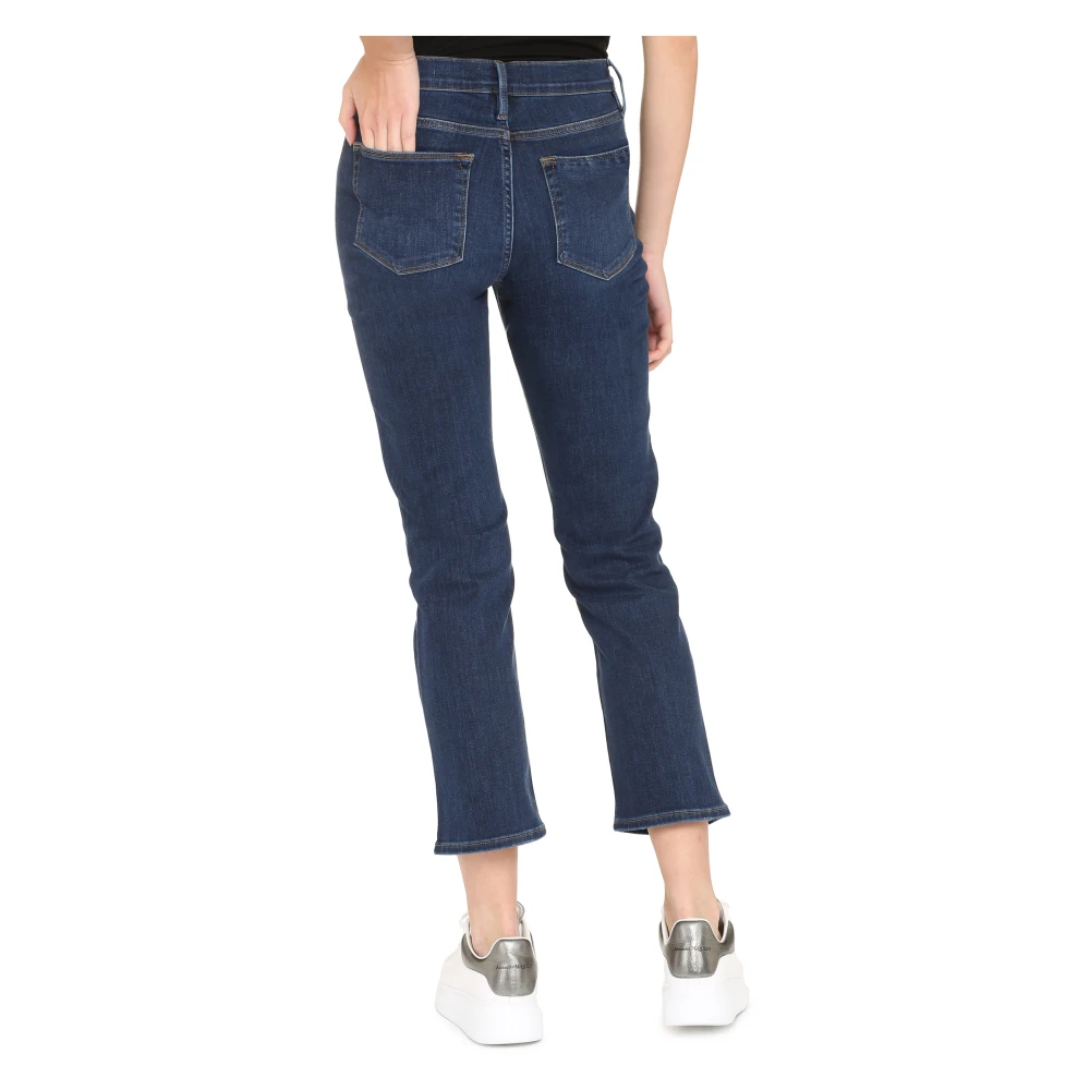 Frame Straight-Leg Jeans met Contraststiksels Blue Dames