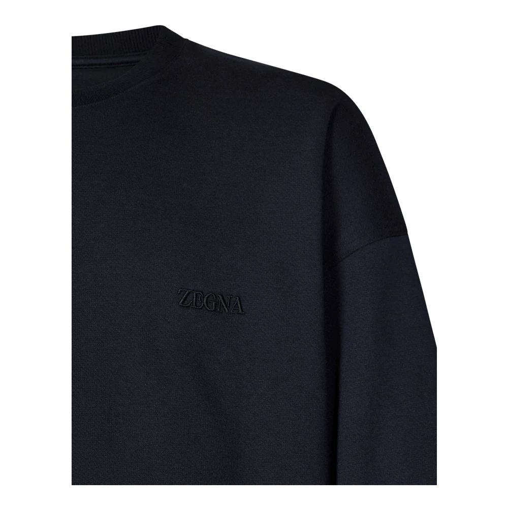 Ermenegildo Zegna Blauwe Trui met Logoborduursel Blue Heren