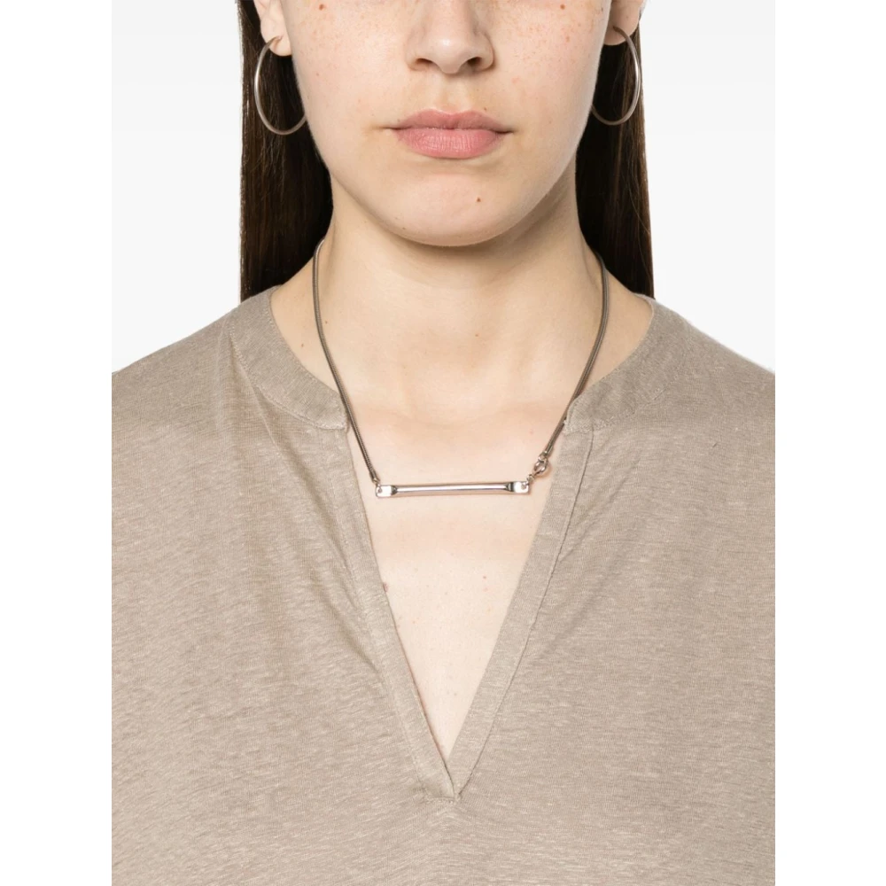 majestic filatures Dove Grey Linnen Jurk Beige Dames
