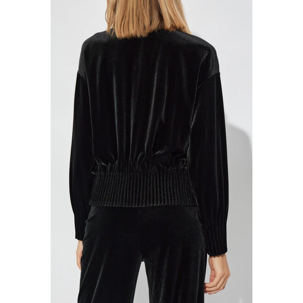 Emporio Armani Fluwelen sweatshirt Black Dames