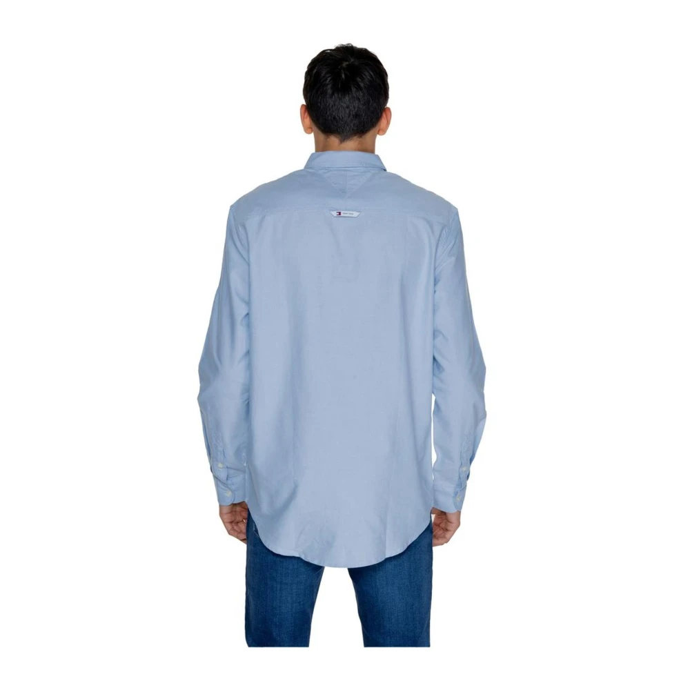 Tommy Jeans Katoenen Overhemd Lange Mouwen Blue Heren