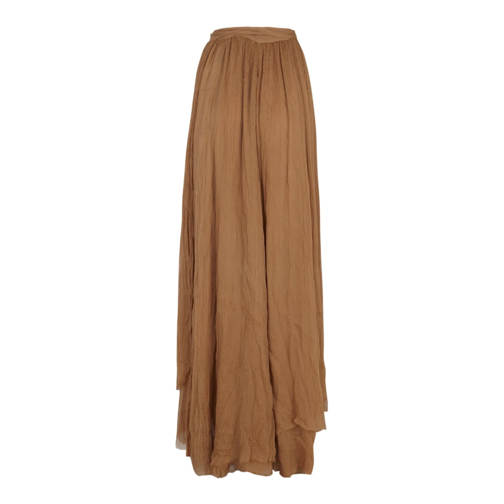 Cortana Aurora lange zijden bronzen rok Brown Dames