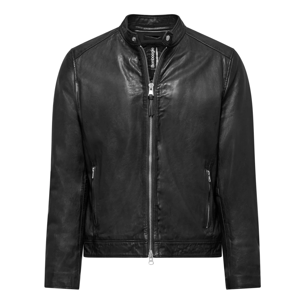 Bomboogie Hombre Negro - Chaqueta De Cuero Roy Con Forro Acolchado - Jackets - S