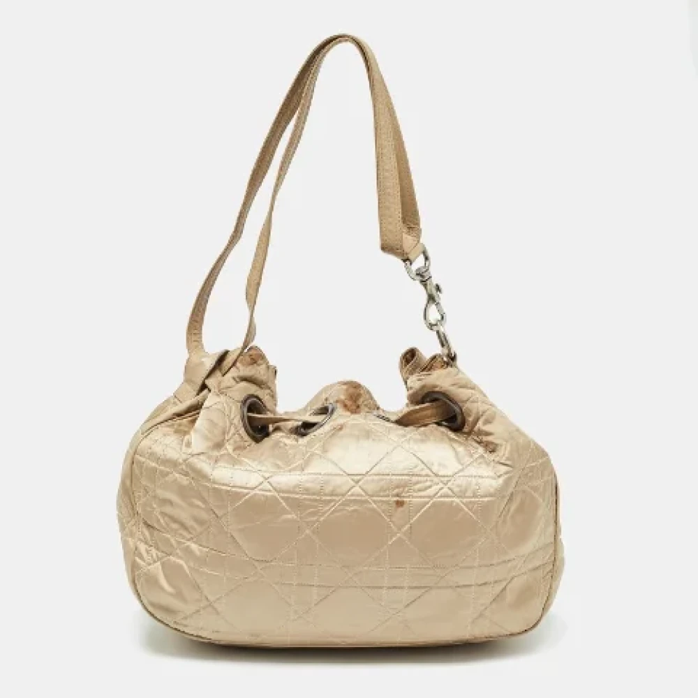 Dior Vintage Pre-owned Leather handbags Beige Dames