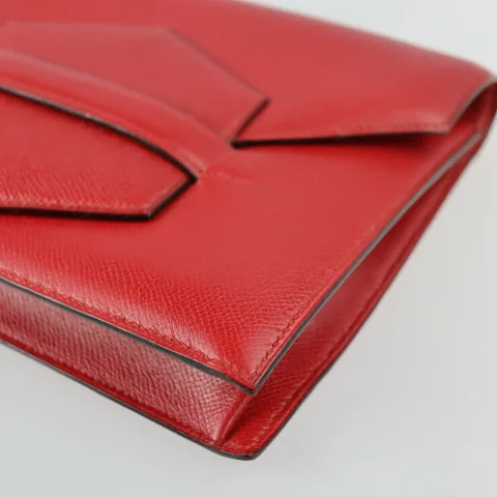 Hermès Vintage Pre-owned Leather clutches Red Dames
