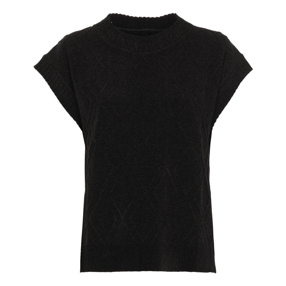 RRD Geometrisch Patroon Fluweel Trui Vrouw Black Dames