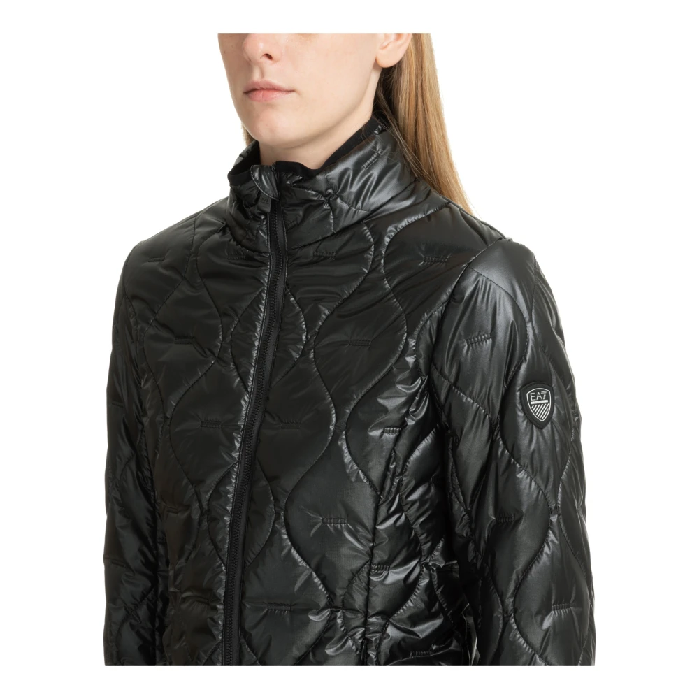 Emporio Armani EA7 Ritssluiting Effen Donsjack Black Dames