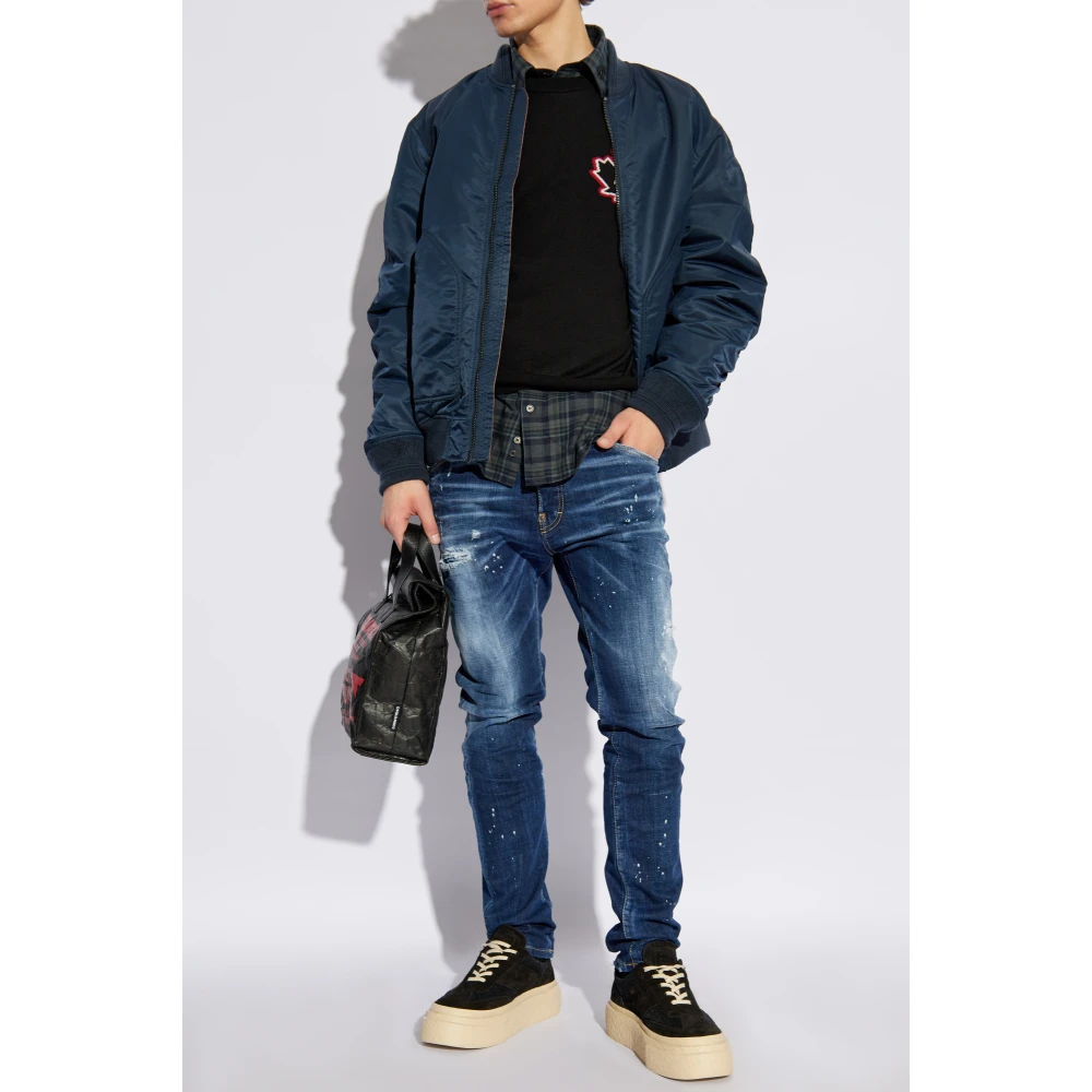 Dsquared2 Wollen trui met logo Black Heren