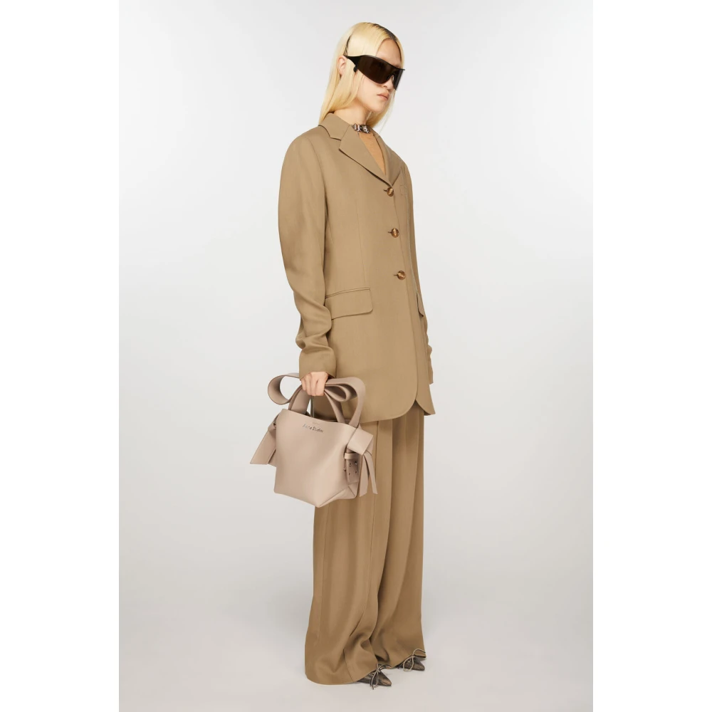 Acne Studios Mini R Musubi Knoop Schoudertas Beige Dames