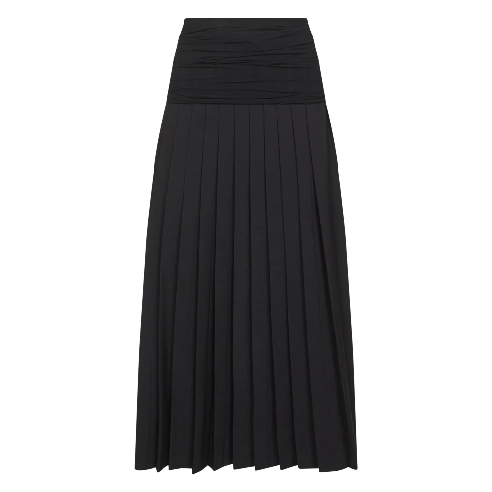 Mm6 Maison Margiela Women's Black Double-Layer Midi Skirt - Midi Skirts - Xs - Skirts
