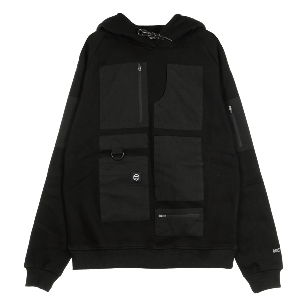 Dolly Noire Men's Black Pocket Hoodie For