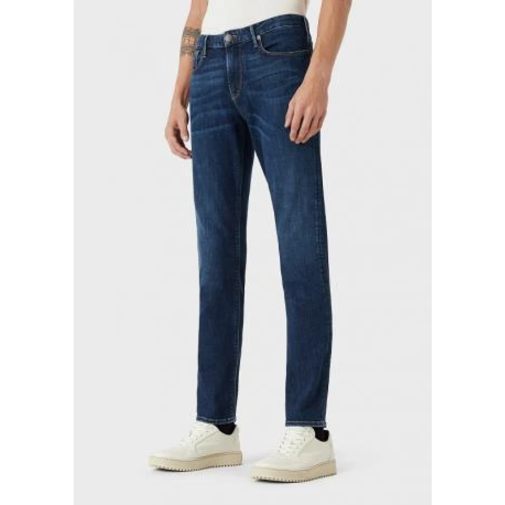 Emporio Armani Slim Fit 5 Zakken Denim Jeans Blue Heren