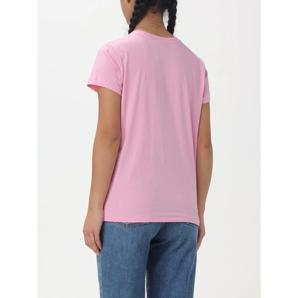 Polo Ralph Lauren Katoenen Jersey Crewneck T-shirt Pink Dames
