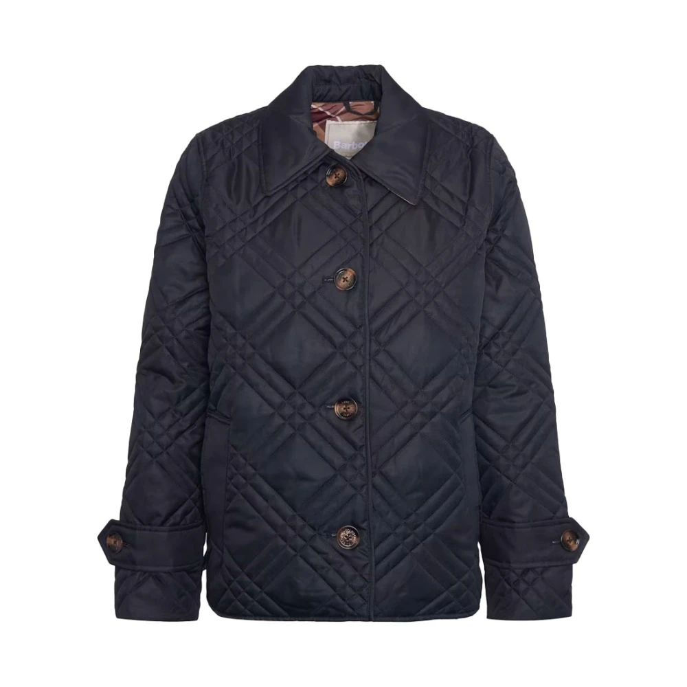 Barbour Gewatteerde jas met nieuw tartandetail Blue Dames