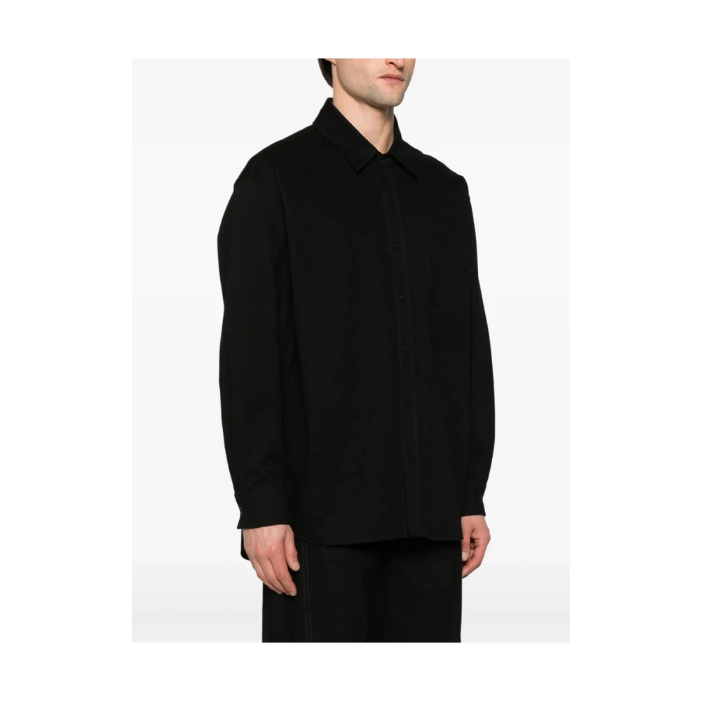 Lemaire Zwarte Button-Up Shirt Drop Shoulder Black Heren