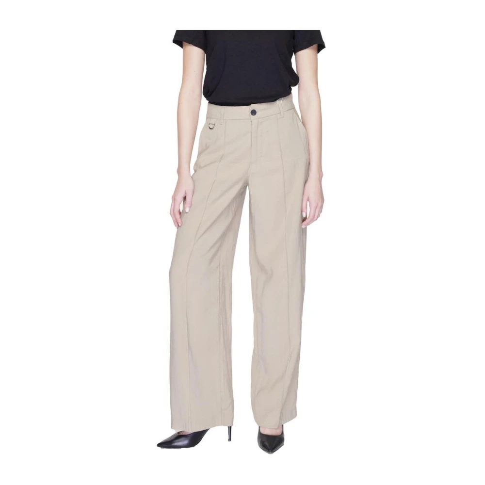 Only EcoVero Palazzo Broek voor Vrouwen Beige Dames