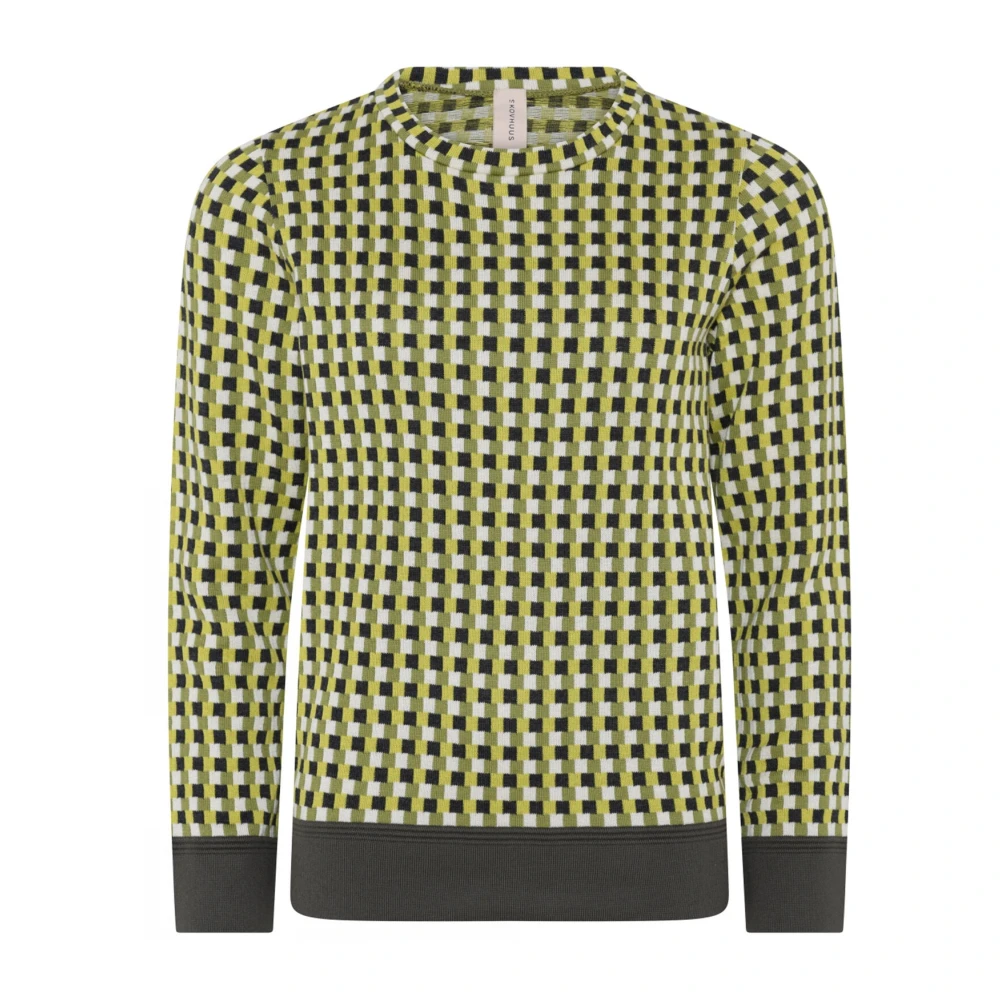 Skovhuus Check O-Neck Pullover Blouse Oasis Yellow Dames