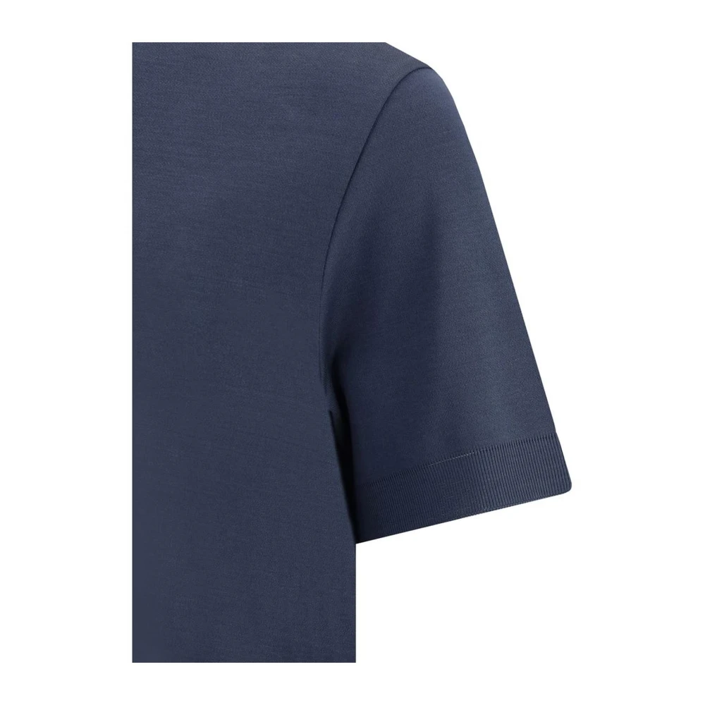 Herno Geribbelde T-shirt van katoen met ronde hals Blue Heren