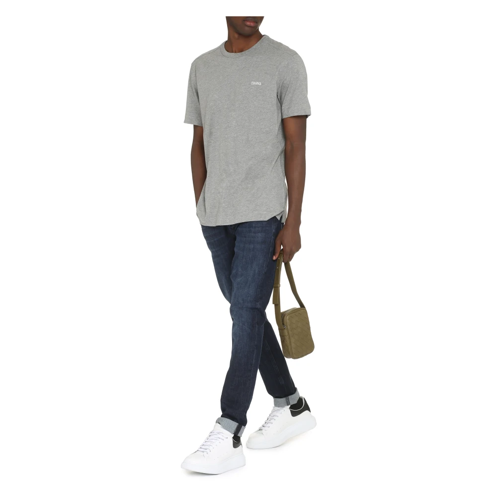 Ermenegildo Zegna Katoenen T-shirt met logo Gray Heren