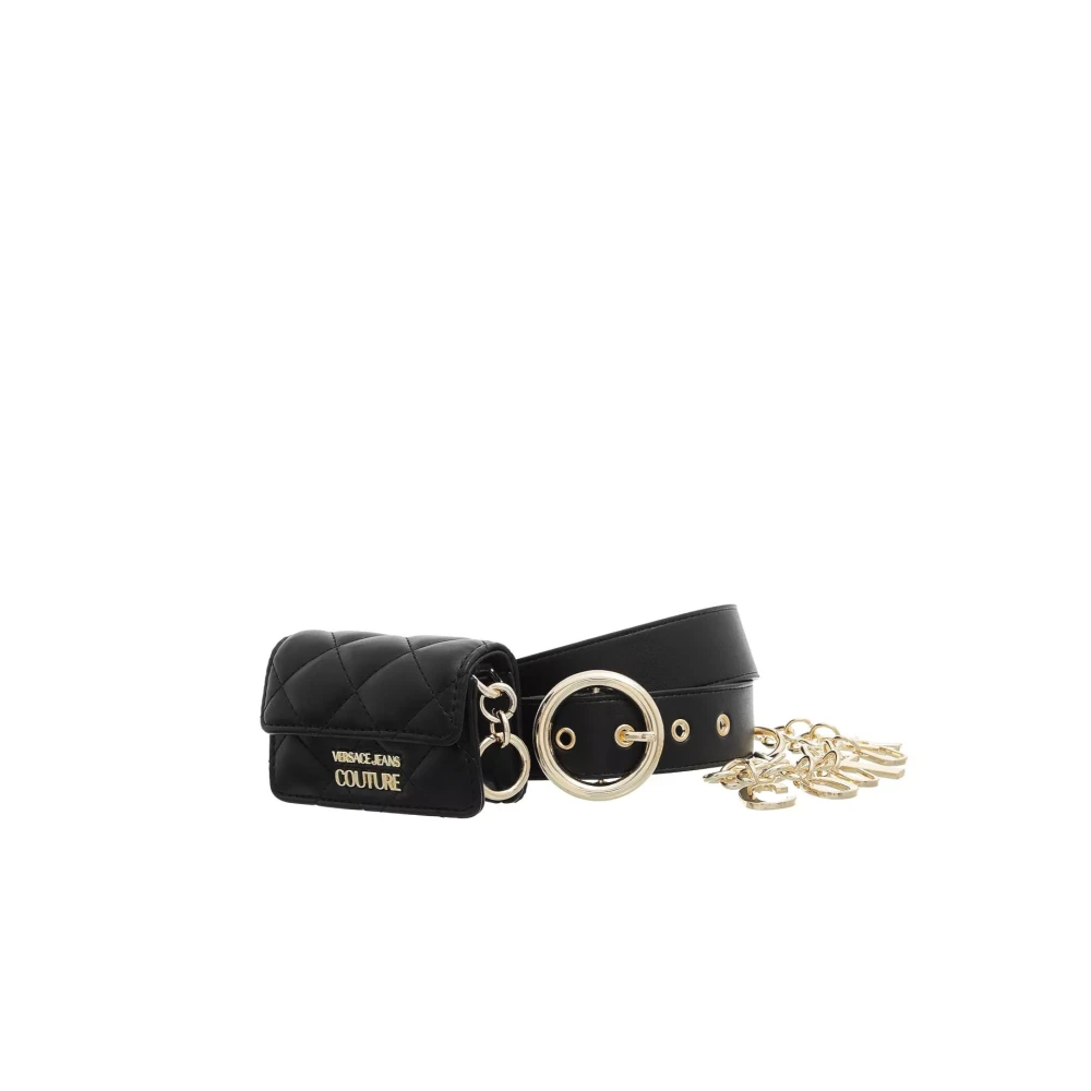Versace Jeans Couture Zwarte mini tas met riem Black Dames