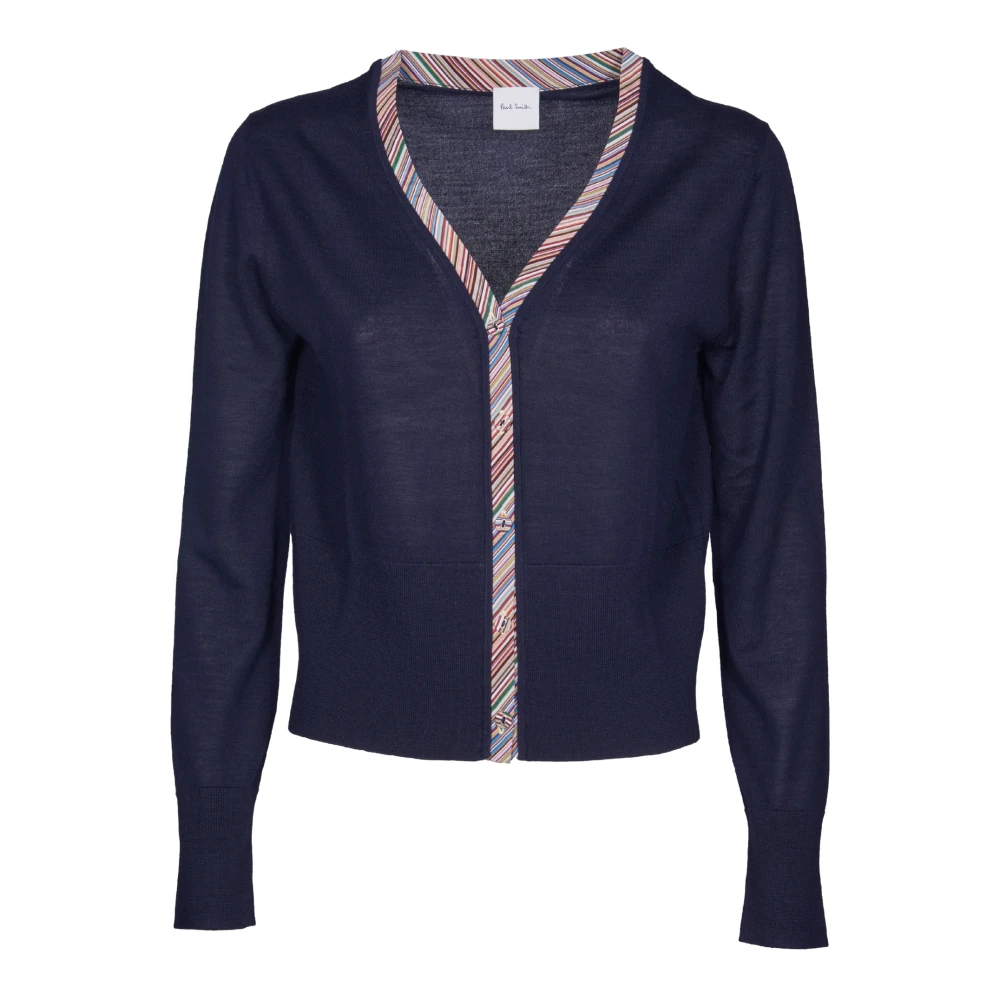 PS By Paul Smith Blauw Gestreepte Zijden Rand Vest Blue Dames