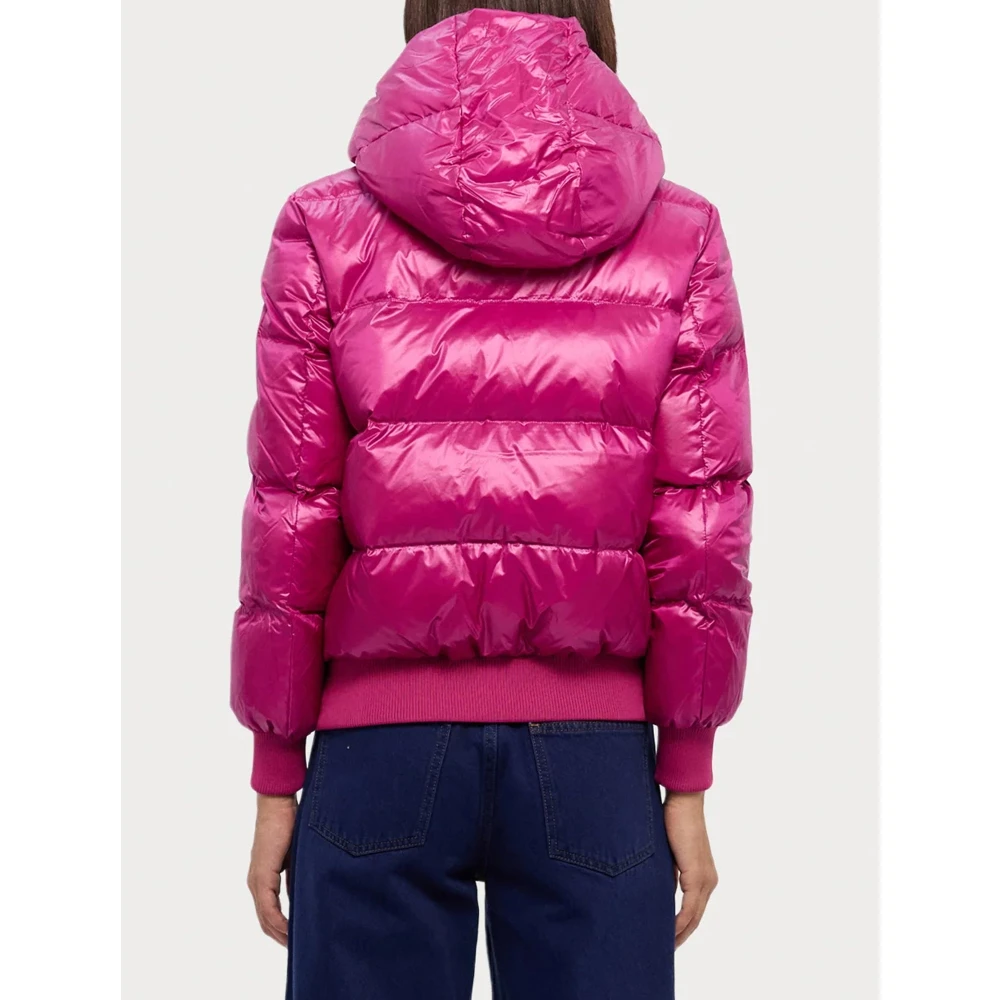 Armani Exchange Gewatteerde Logomouw Hoodiejas Pink Dames