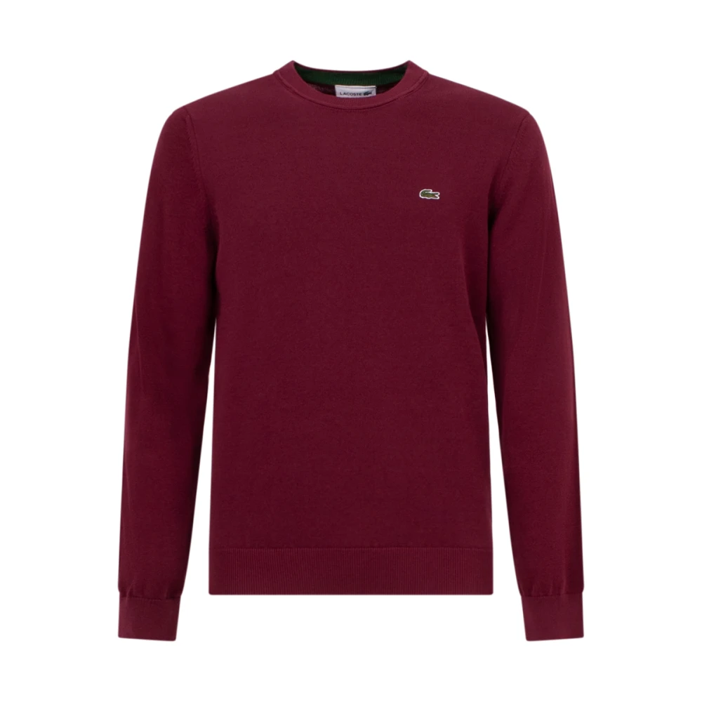 Lacoste Bordeaux Sweater met Geborduurd Logo Red Heren