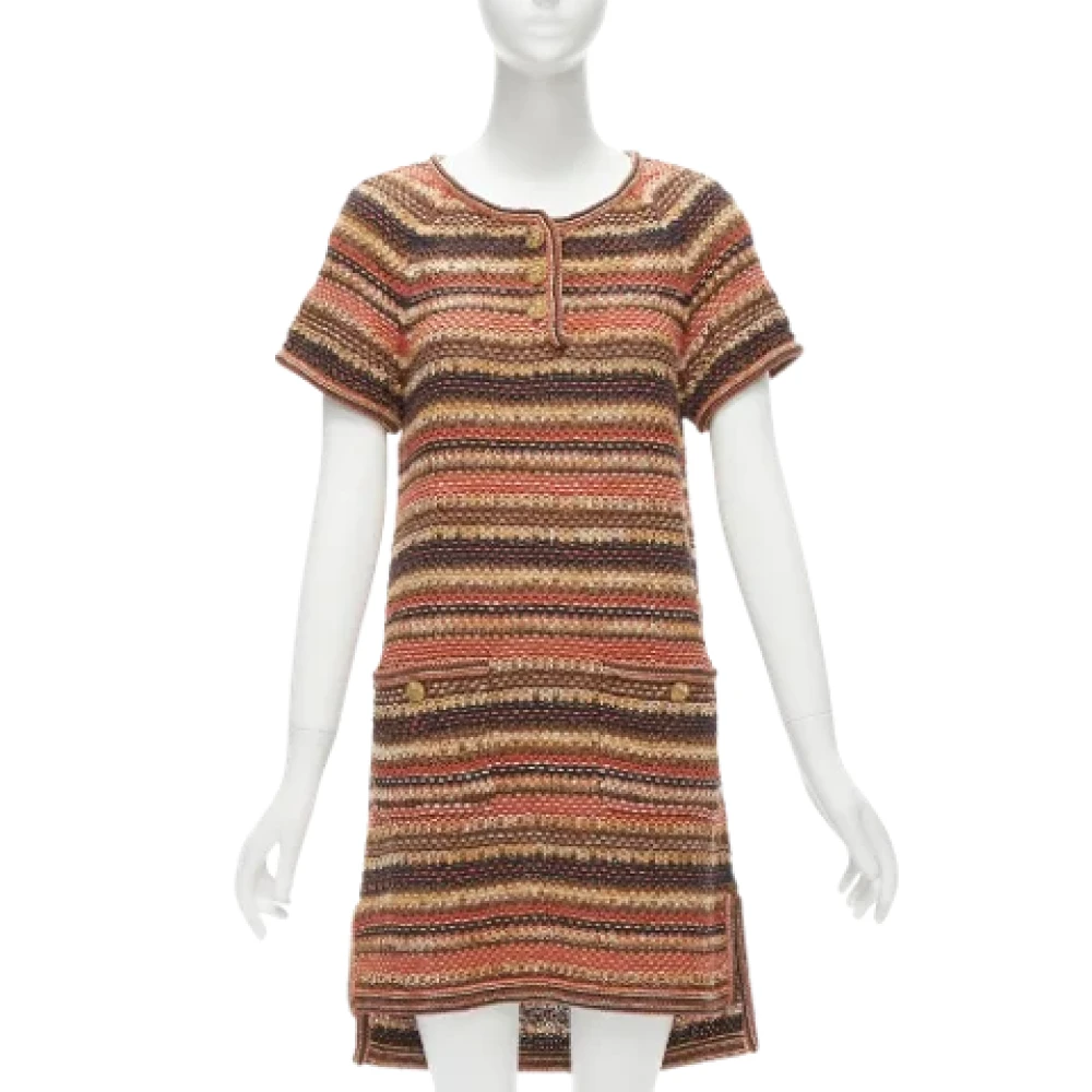 Chanel Vintage Pre-owned Fabric dresses Brown Dames