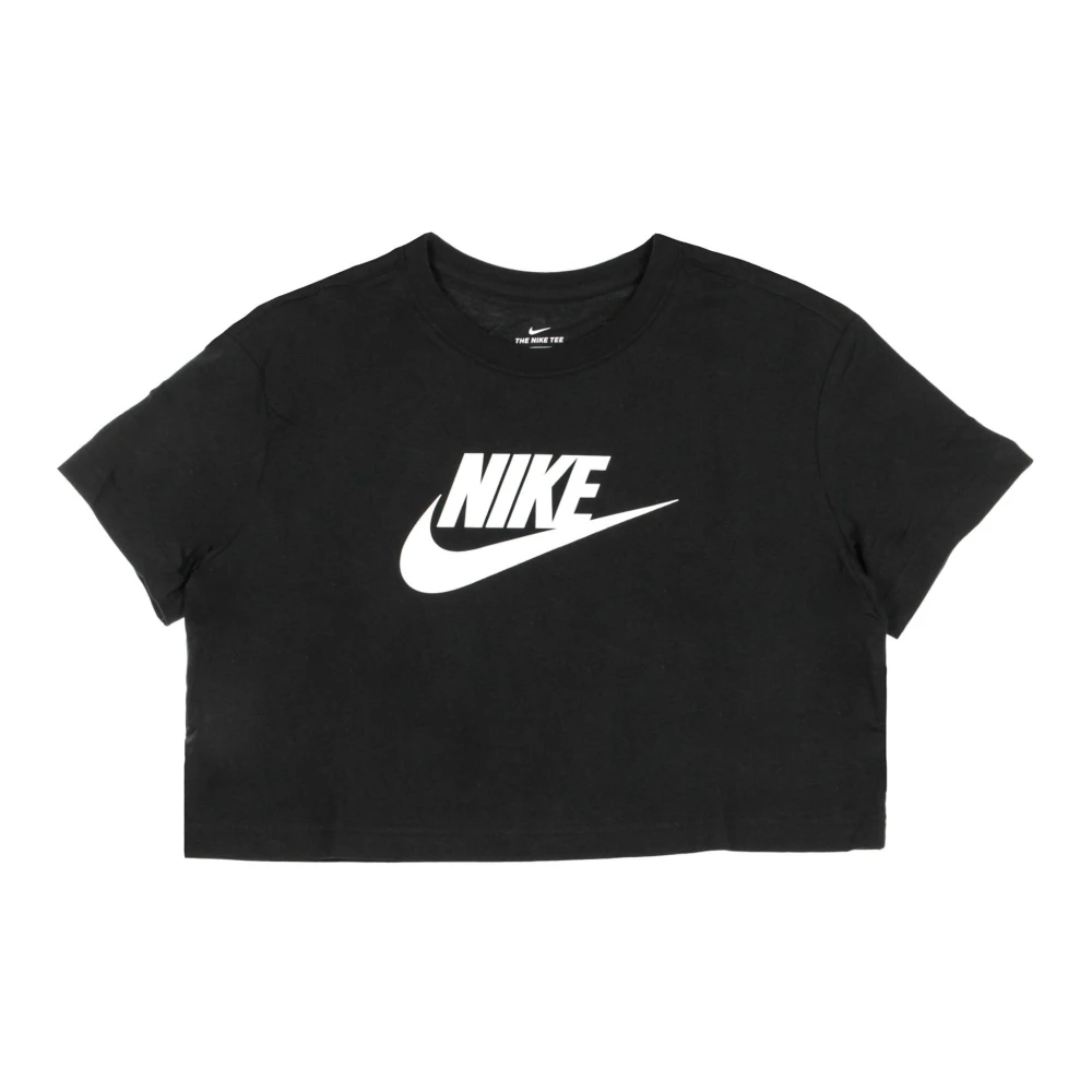 Nike Women's Black T-Shirts, S, Crop Icon Tee