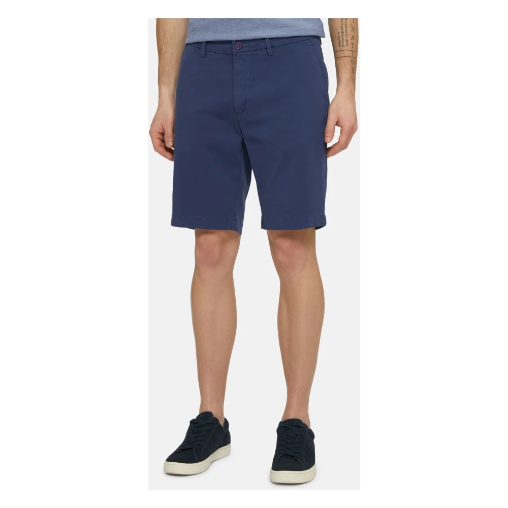 Boggi Milano Stretch Gabardine Short Blue Heren