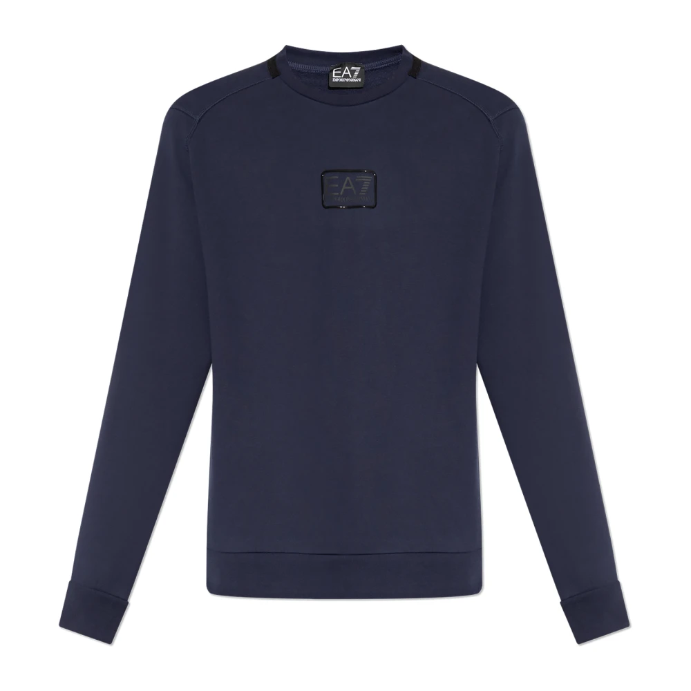 Emporio Armani EA7 Sweatshirt met logo Blue Heren