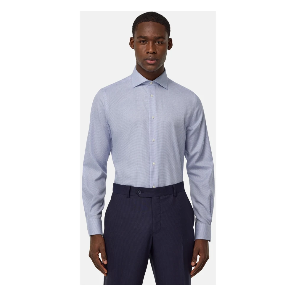 Boggi Milano Ultimate Non-Iron Hemd met Windsor Kraag Blue Heren