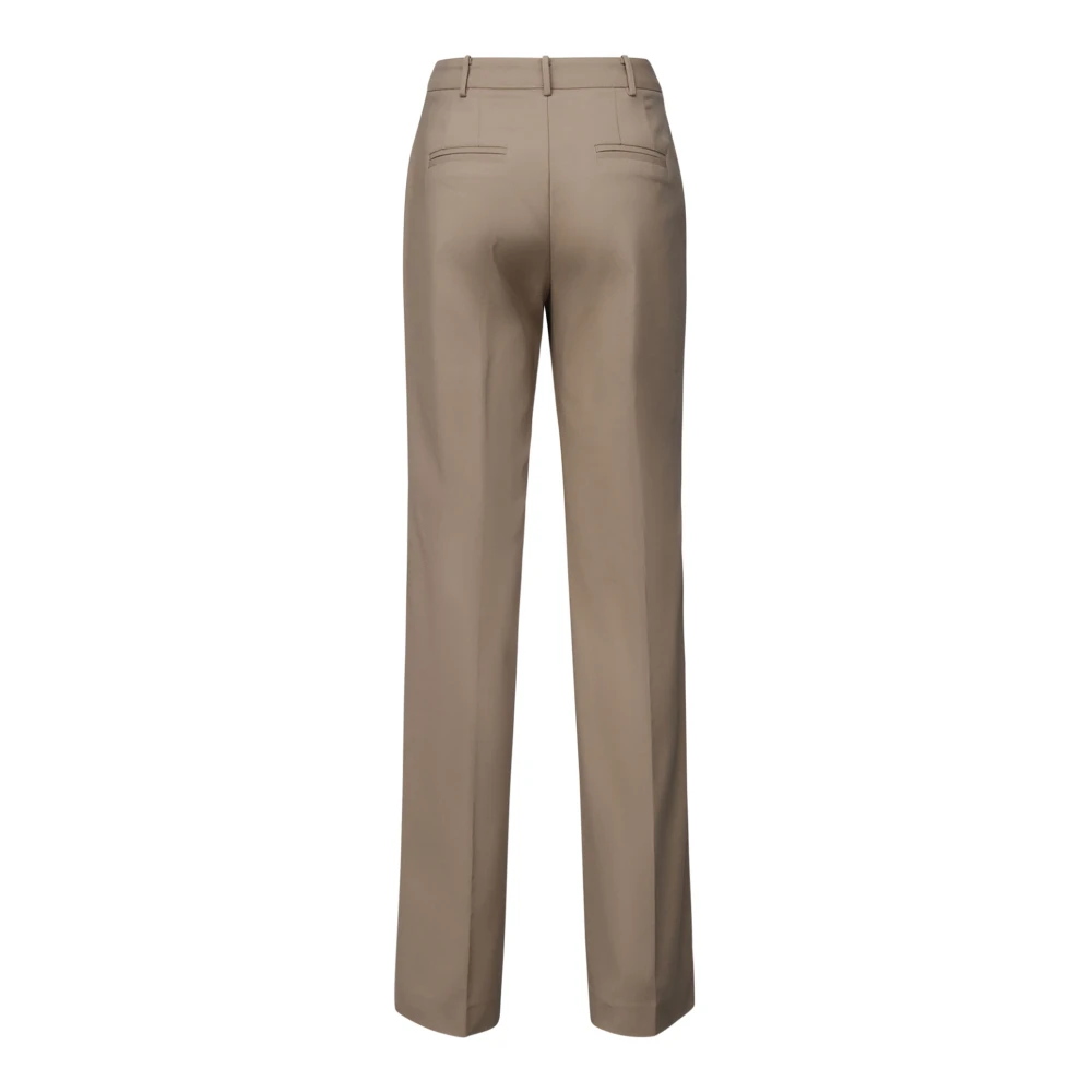 Guess Bruine Straight Leg Broek met Medium Taille Brown Dames