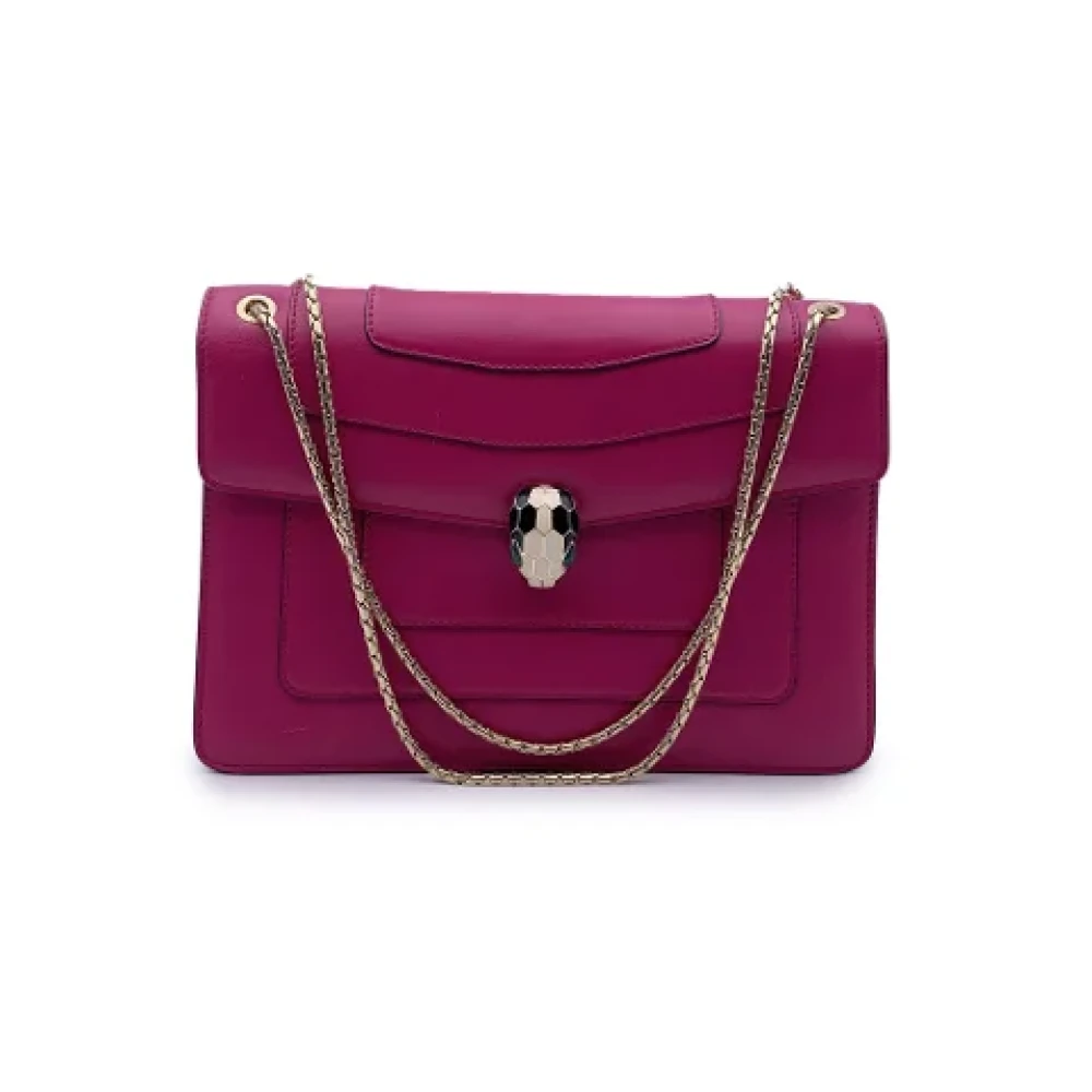 Bvlgari Vintage Pre-owned Leather shoulder-bags Pink Dames